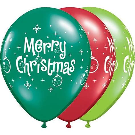 11 Merry Christmas Printed Latex Balloons Q 27712 25 Pieces Per Pack