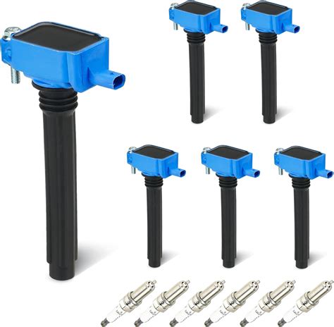 Amazon Blue Set Of 6 Ignition Coil Pack With 6 Spark Plugs