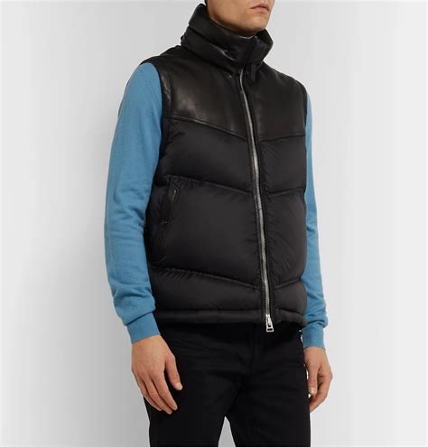 Men S Quilted Leather And Shell Down Gilet AA Sourcing LTD