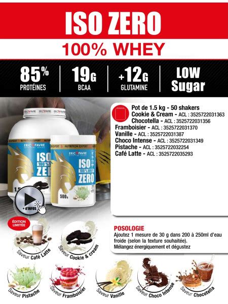 Proteines Iso Zero Isolat De Whey Kg Eric Favre