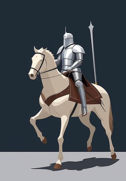 Premium Photo Medieval Knight Jousting On A Spectral Horse