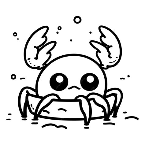 Premium Vector Cute Cartoon Crab Vector Illustration On White