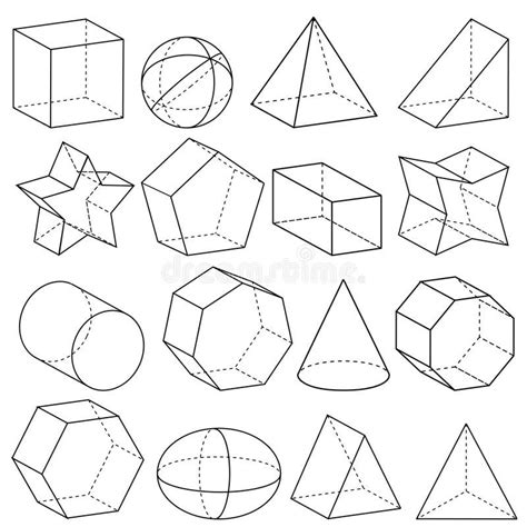 Geometry Illustration Of Geometric Figures In Three Dimensions Aff Illustration Geometry