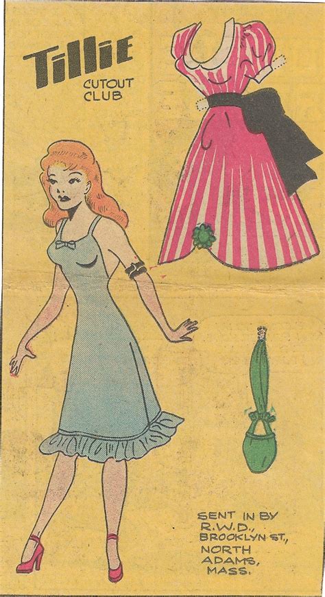 9 24 50 Tillie Paper Doll Paper Dolls Vintage Paper Dolls Newspaper