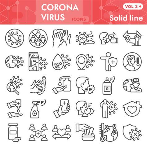 Coronavirus Icon Line Illustrations Royalty Free Vector Graphics