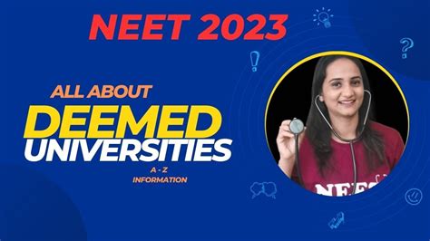 Complete Details Deemed Universities Neet Deemed Cut Off