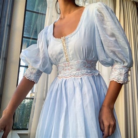 Reserved Do Not Buy Vintage S Pale Power Blue Gunne Sax Depop