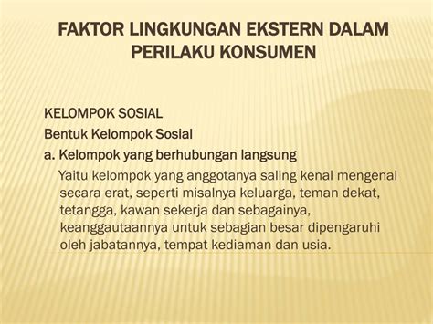 PPT FAKTOR LINGKUNGAN EKSTERN DALAM PERILAKU KONSUMEN PowerPoint