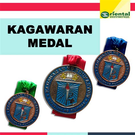 Silver Kagawaran Medals With Red Blue Lace 5cm Or 6cm Sold Per