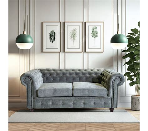 Canapé Chesterfield 2 Places Gris Canapé BUT