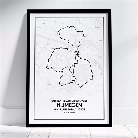 Daagse Nijmegen Poster Met Naam En Kaart Wallable