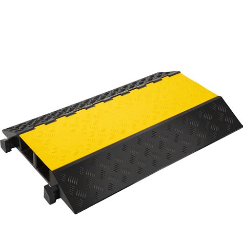 2-channel Cable Protectors Ramps Rubber Cable 22000lbs Axle Capacity Protective | VEVOR US