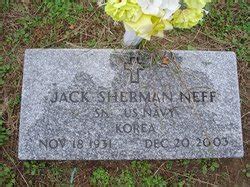 Jack Sherman Neff 1931 2003 Find a Grave äreminne