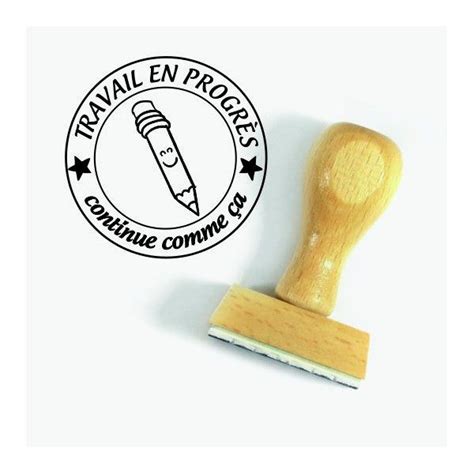 Tampon Travail En Progrès 5 Cm à Personnaliser Tamporelle