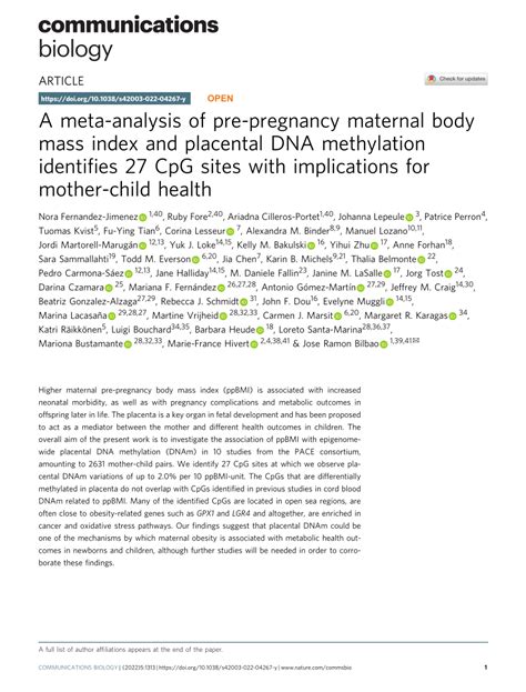 Pdf A Meta Analysis Of Pre Pregnancy Maternal Body Mass Index And