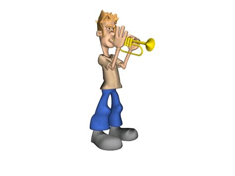 Clipat Of The Cartoon Trumpet Player Free Image Download