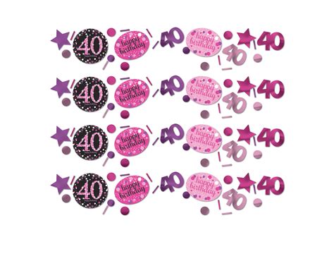 Tafelconfetti 40 Jaar Happy Birthday Roze 34gr Partywinkelnl