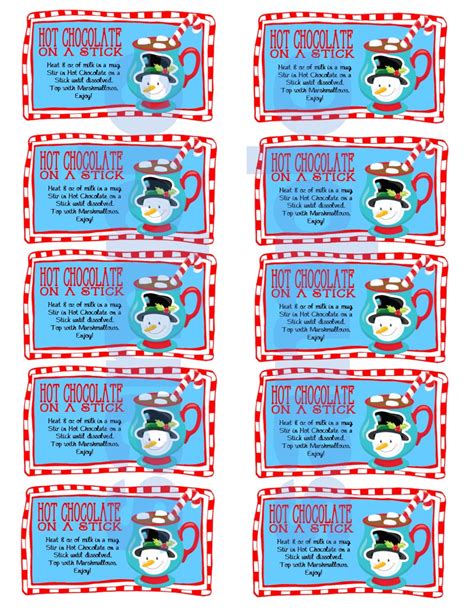 Printable Christmas Hot Chocolate On A Stick Tag Label Etsy UK