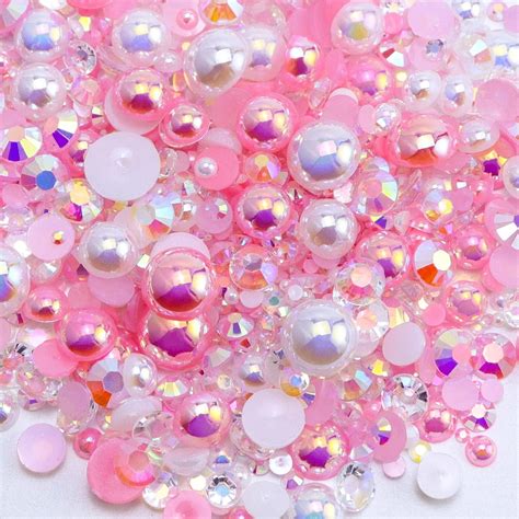 Amazon Self Adhesive Pearls Gems Mm Pink Mini Flat Backed Round