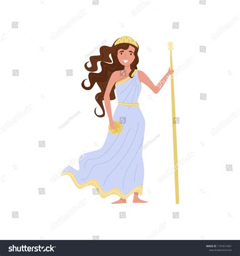 Hera Olympian Greek Goddes Ancient Greece Stock Vector Royalty Free