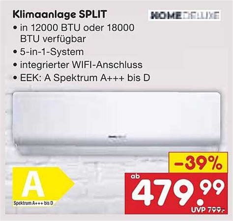 Home Deluxe Klimaanlage Split Angebot Bei Netto Marken Discount