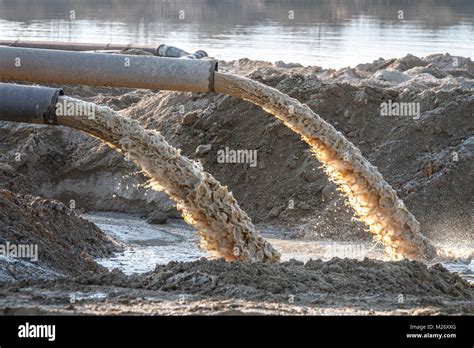 Industrial Effluent Pipeline Discharging Liquid Industrial Waste Into