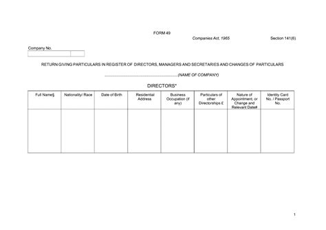 Form 49 Ssm Borang 49 Particular Of Directorsofficers Reprint