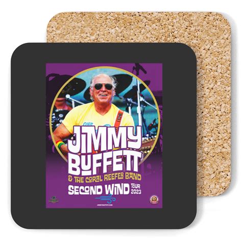 Jimmy Buffett Second Wind Tour 2023 Coasters, Parrothead Jefferson Wood Coasters sold by Topical ...