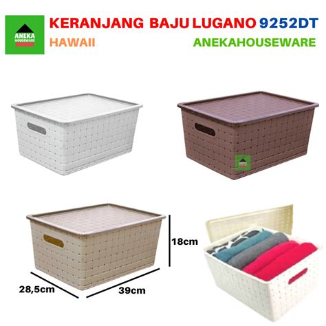 Jual Keranjang Pakaian Serbaguna Lugano Tutup Plastik 9252 DT L