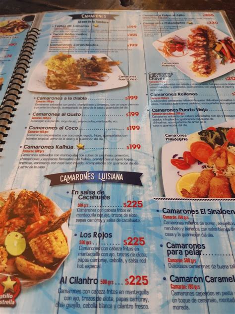 Carta Del Restaurante Mariscos El Sinaloense Culiac N Rosales