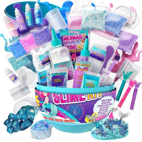 Girlzone Egg Mermaid Sparkle Slime Making Kit For Girls Measures 9 5