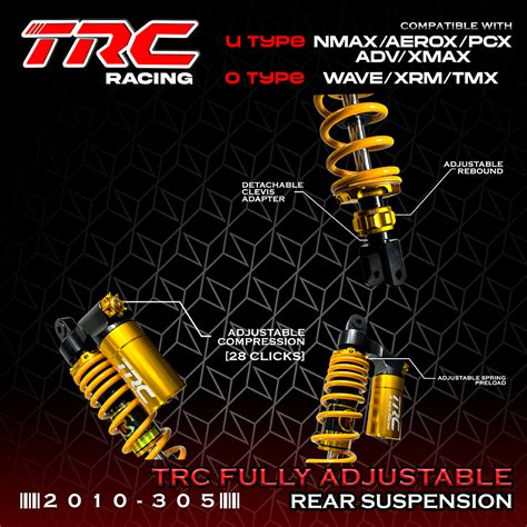 TRC Racing PH 305mm Nmax Aerox Xmax Adv Shock Absorber Suspension Fully