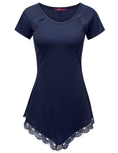 Doublju Lace Hem Asymmetrical Tunic Dress Top For Women With Plus Size