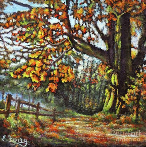 An Old Oak Tree In Autumn Painting By Eileen Fong Fine Art America