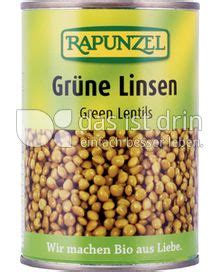 Rapunzel Grüne Linsen Kalorien kcal und Inhaltsstoffe das ist drin