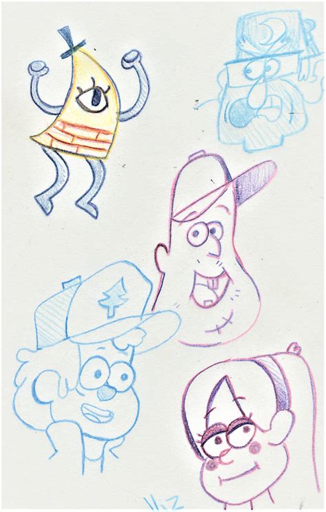 Colored Pencil Gravity Falls Doodles By Inviziprism On Deviantart