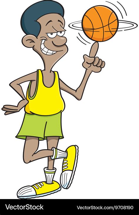 Cartoon Basketball Player Spinning Royalty Free Vector Image