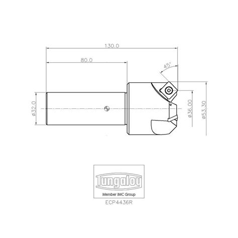 Tungaloy 45° Lead Angle 533mm Cut Diam 32mm Shank Diam Indexable