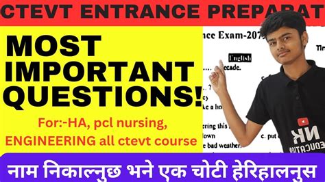 Ctevt Model Question Pcl Nursing Entrance Model Questions 2080