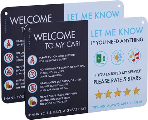 Rideshare Car Acrylic Sign Pack Better Customer Relations Higher