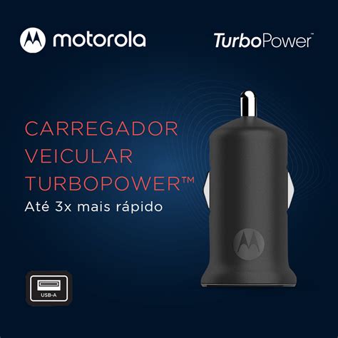 Carregador Veicular Motorola Turbo Power 18w Sem Cabo Usb Preto Corpreto Motorola Home