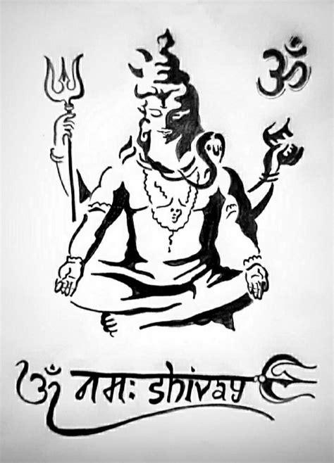 Ace Hand Draw Shiv Ji Lord God Hindu Religious Photo Sticker Poster For ...