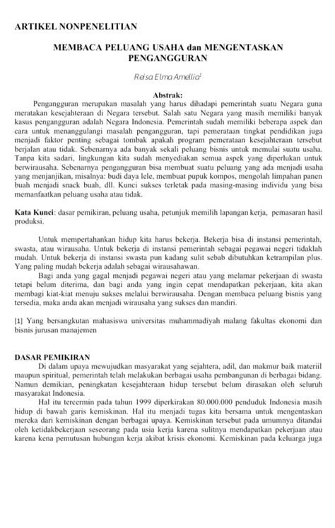 Contoh Artikel Ilmiah Depok Pos