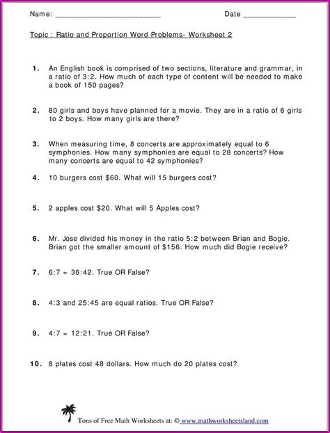 Partitive Proportion Word Problems Worksheets Worksheet : Resume Examples