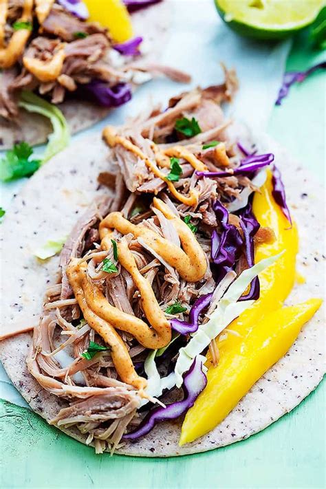 Slow Cooker Pulled Pork Tacos Creme De La Crumb