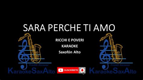 Sara Perche Ti Amo Ricchi E Poveri Karaoke Sax Alto Youtube