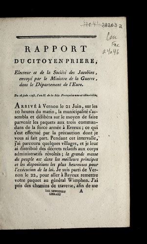 Rapport Du Citoyen Priere Electeur Et De La Socie Te Des Jacobins