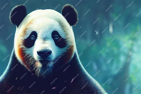 Premium Photo | Panda animal portrait of a panda digital art style ...