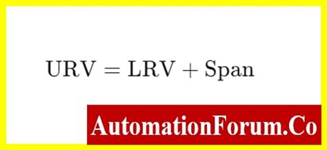 Transmitter Calibration Span LRV And URV Value Calculator From