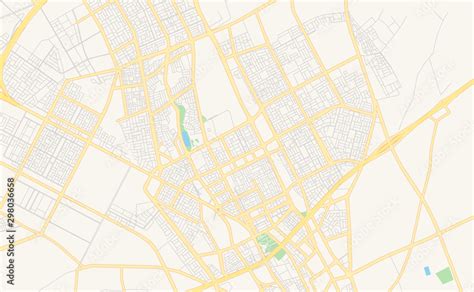 Printable street map of Buraydah, Saudi Arabia Stock Vector | Adobe Stock